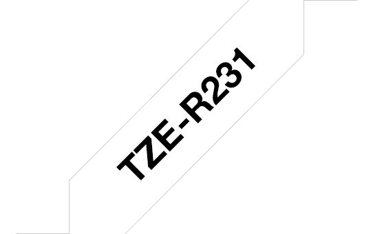 BROTHER TZE-R231, čierna tlač na biele, šírka 12 mm
