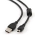 Kábel USB GEMBIRD 2.0 A-Mini B (5pin) kábel, HQ s feritovým jadrom, 1,8 m, čierny