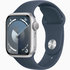 Apple Watch S9/45mm/Silver/Šport Band/Storm Blue/-M/L