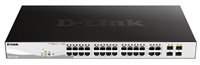 D-Link DGS-1210-28P 28-portový gigabitový Smart+ PoE switch, 24x GbE PoE+, 4x RJ45/SFP, PoE 193W