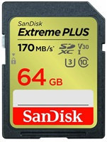 SanDisk Extreme PLUS/SDXC/64GB/UHS-I U3 / Class 10