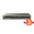 Tenda TEF1110P-8-63W PoE AT switch - 8x PoE 100 Mb/s + 2x Uplink 100 Mb/s, PoE max 63W, fanless, PoE+