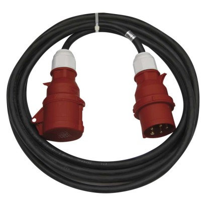 EMOS 3 fázový vonkajší predlžovací kábel 20 m / 1 zásuvka / čierny / guma / 400 V / 2,5 mm2