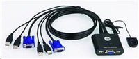 ATEN 2-portový KVM USB mini, 1m káble, DO