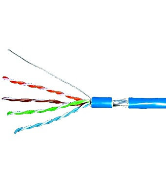 SCHRACK Kabel F/UTP Cat.5e 4x2xAWG24, LS0H plášt modrý, box 305m