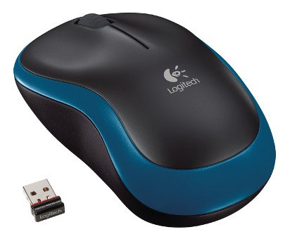 Bluetooth optická myš Logitech M185 nano/Kancelárska/Optická/1 000 DPI/Bezdrôtová USB/Modrá