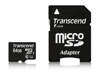 TRANSCEND MicroSDXC 64GB Premium, Class 10 UHS-I 400x (R:85/W:35 MB/s) + adaptér