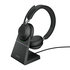 Bluetooth slúchadlá Jabra Evolve2 65/Stereo/USB-C/BT/Bezdrát/MS/Stand/čierne