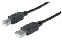MANHATTAN vysokorýchlostný kábel USB pre zariadenia, samec typu A na samec typu B, 0,5 m, čierny