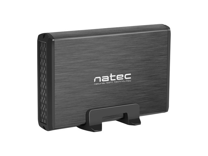 Externý box pre HDD 3,5" USB 3.0 Natec Rhino, čierny, vrátane napájacieho adaptéra