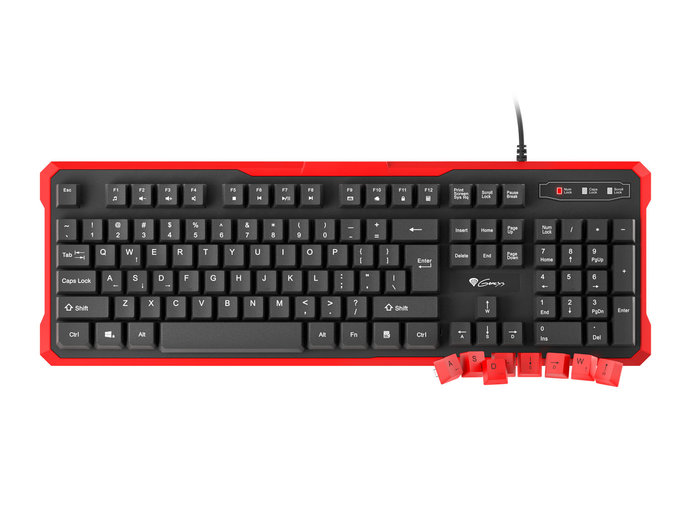 Herná klávesnica Genesis herní klávesnice RHOD 110/Drátová USB/US layout/Černá-červená