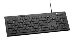 Klávesnica Canyon HKB-2, klávesnica, USB, multimediálna, 105 klávesov, ultratenká, biele bočné podsvietenie, štíhla, čierna, SK/CZ