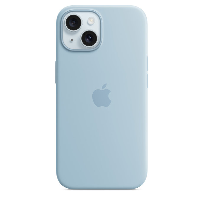 APPLE iPhone 15 Silicone Case with MS - Light Blue