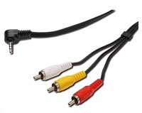 PREMIUMCORD Audio/video kábel 3,5 mm Jack 4pin - 3x Cinch 1,5 m (M/M)