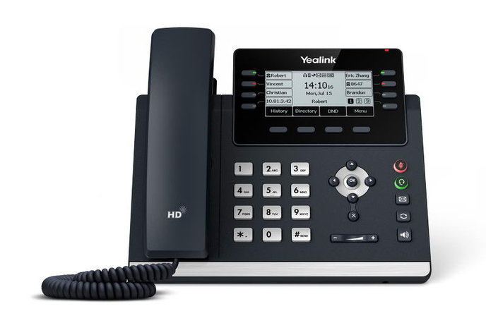 Yealink SIP-T43U SIP telefón, PoE, 3,7" 360x160 LCD, 21 prog.tl.,2xUSB, GigE