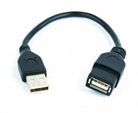 GEMBIRD USB kábel, A-A 15 cm 2.0, predĺženie, HQ Čierna, pozlátené kontakty