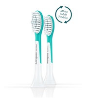 Philips HX6042/33 Sonicare For Kids, náhradní hlavice, pro děti, standardní velikost, 2 kusy, nasazovací, aqua