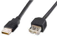 Kábel USB PREMIUMCORD 2.0 A-A 1m, predĺženie (M/F) sivá