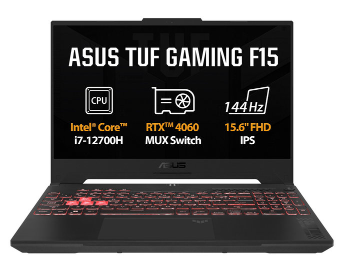Notebook ASUS TUF Gaming F15/FX507ZV4/i7-12700H/15,6"/FHD/16GB/512GB SSD/RTX 4060/bez OS/Gray/2R