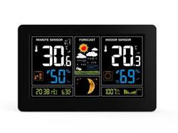 Solight meteostanica TE81, farebný LCD, teplota, vlhkosť, tlak, RCC, USb nabíjanie, čierna