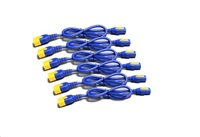 Súprava napájacích káblov APC (6 ks), blokovanie, C13 TO C14, 0.6 m, modrá