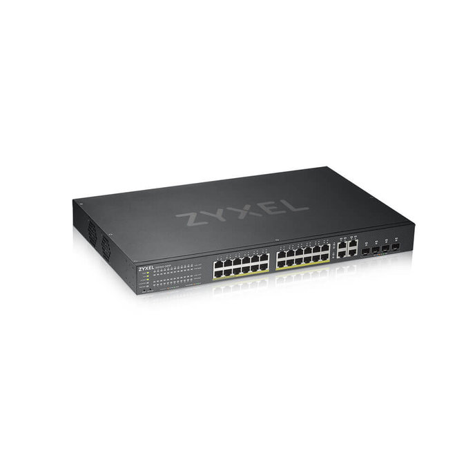 Zyxel GS1920-24HPv2 28-portový gigabitový WebManaged PoE switch, 24x gigabit RJ45, 4x gigabit RJ45/SFP, 802.3at, 375 W