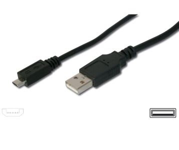 Kábel USB PREMIUMCORD 2.0 Prepojenie A-Micro B. 2 m (čierna)