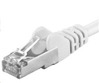 PREMIUMCORD Patch kábel CAT6a S-FTP, RJ45-RJ45, AWG 26/7 0,5m biely