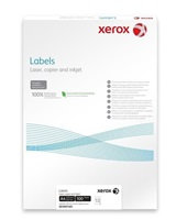 Xerox Paper - Biele samolepiace štítky na čiernobielu tlač - ostré rohy (Štítky 4UP 105x148.5, 100 listov, A4)