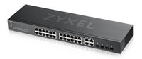 Zyxel GS1920-24V2 28-portový gigabitový WebManaged Switch, 24x gigabitový RJ45, 4x gigabitový RJ45/SFP, bez ventilátora