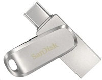 SanDisk Ultra Dual Drive Luxe/64GB/USB 3.1/USB-A + USB-C/Strieborná