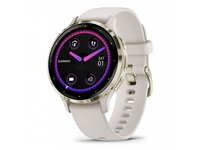 Garmin Venu® 3S, Nerezová luneta Soft Gold, pouzdro Ivory, silikonový řemínek
