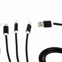 GEMBIRD USB 3-in-1 charging cable, black, 1 m