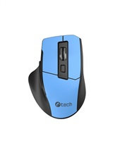 Bluetooth optická myš C-TECH Ergo WLM-05/Ergonomická/Optická/Bezdrôtová USB/Modrá