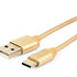 GEMBIRD CABLEXPERT kábel USB na USB-C (AM/CM), 1,8 m, opletený, zlatý, blister