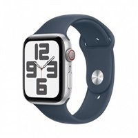 APPLE Watch SE GPS + Cellular 44mm Silver Aluminium Case with Storm Blue Sport Band - S/M