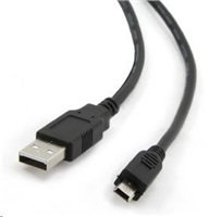 Kábel USB GEMBIRD 2.0 Prepojenie A-Mini B (5pin), pozlátené kontakty, 1,8 m, čierne