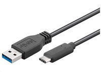 Kábel USB PREMIUMCORD 3.1 konektor C/male - USB 3.0 A/muž, čierny, 1m