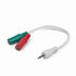GEMBIRD kábel CABLEXPERT rozdeľovací konektor 3,5 mm (4-pólový) na 2x3,5 mm M/F, 20 cm, biely