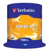 VERBATIM DVD-R(100-balenie)Vreteno/bežný maloobchod/16x/4.7GB