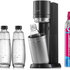 SodaStream Duo Titan Promo-Pack výrobník sody, 2 skleněné láhve, 1 plastová láhev, bombička s CO2, černý