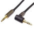 PremiumCord HQ stíněný kabel stereo Jack 3.5mm - Jack 3.5mm zahnutý 90°, 5m