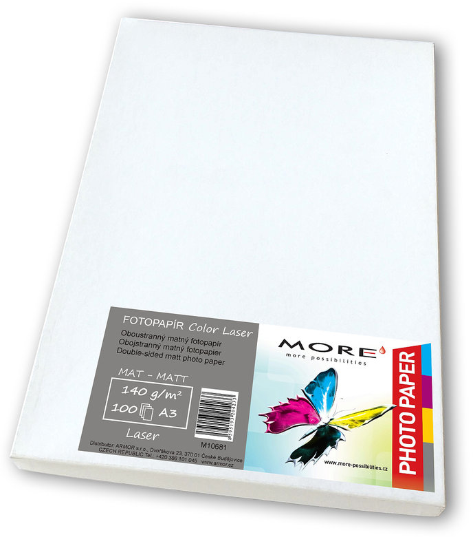 ARMOR Fotopapier matný biely kompatibilný s A3; 140g/m2;kompatibilný s laser;100ks
