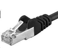 PREMIUMCORD Patch kábel CAT6a S-FTP, RJ45-RJ45, AWG 26/7 1m čierny