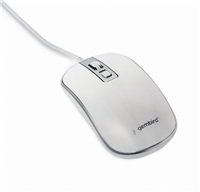 Optická myš GEMBIRD myš MUS-4B-06-WS, drátová, optická, USB, bílá/stříbrná