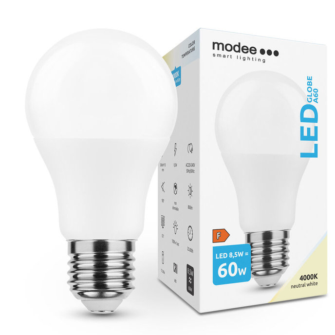 MODEE LIGHTNING Modee Lighting LED žiarovka E27 8,5W 4000K A60 (60W)