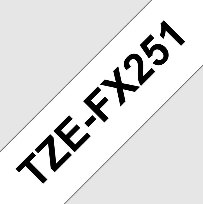 BROTHER TZE-FX251, čierna tlač na biele, šírka 24 mm
