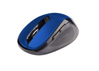 Bluetooth optická myš C-TECH Myš WLM-02/Ergonomická/Optická/Pre pravákov/1 600 DPI/Bezdrôtová USB/Čierna-modrá