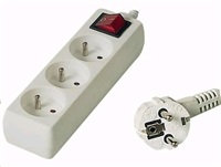 PREMIUMCORD Predlžovací kábel 230V 10m, 3 zásuvky + vypínač, biely