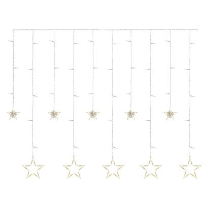 EMOS LED vianočný záves – hviezdy, 185x105 cm, vnútorný, teplá biela